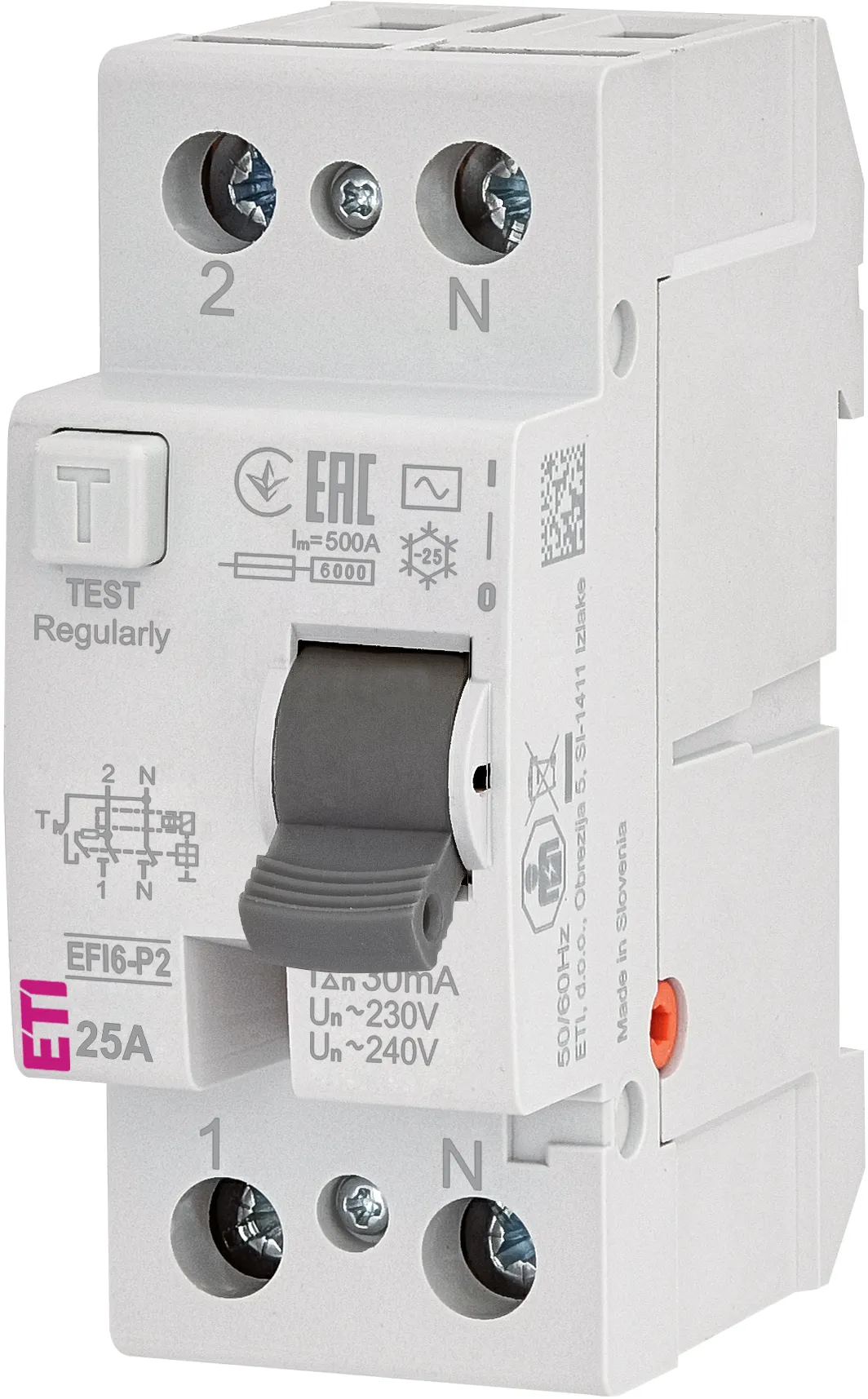 RCCB EFI6-P2 AC 25/0.03 002061251