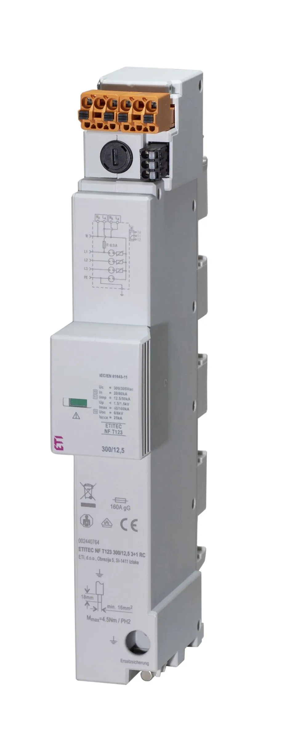 Surge arrester ETITEC NF T123 300/12,5 3+0 002440760