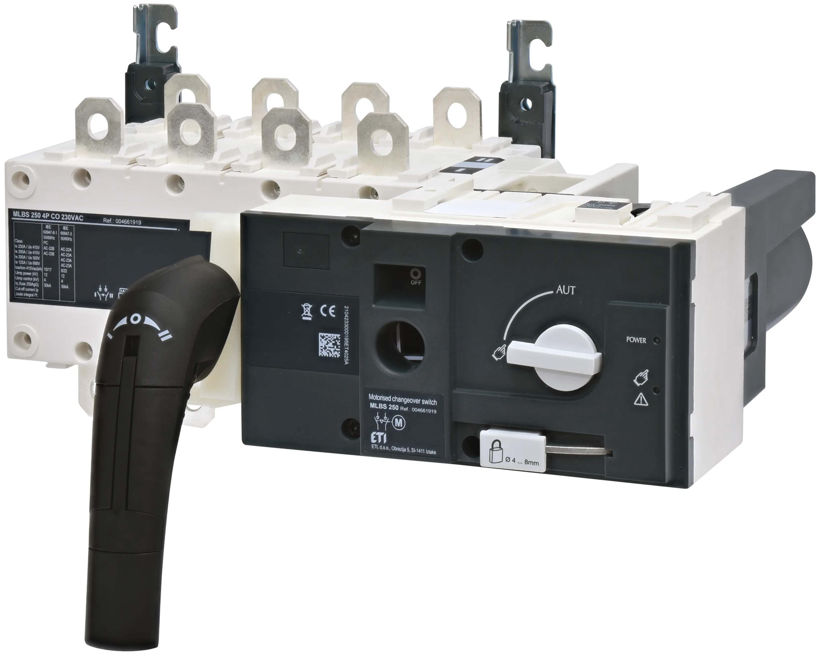 Changeover switch motor op. MLBS 250 4P CO 230VAC 004661919