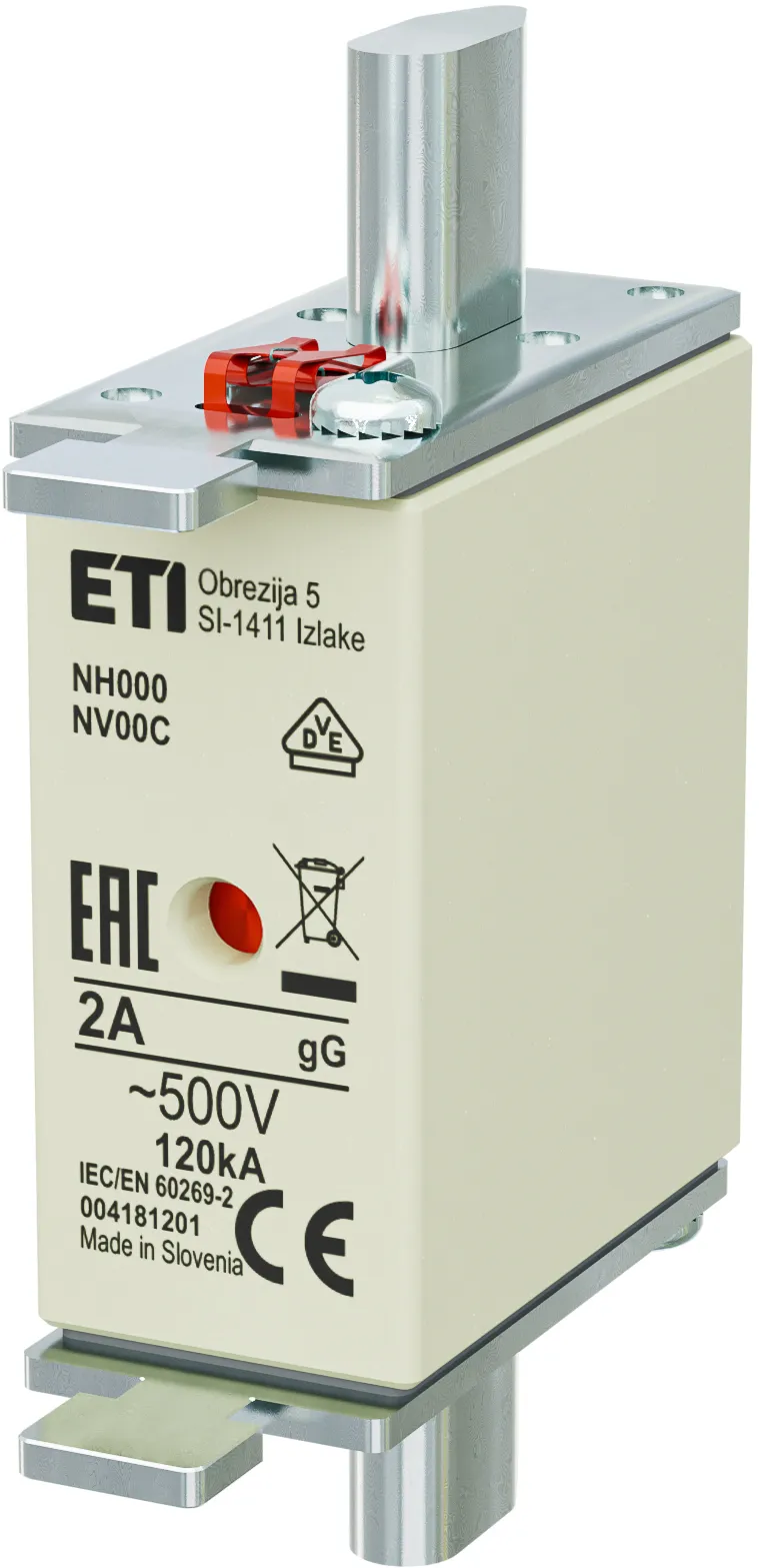 Fuse link NH000 gG 2A/500V 004181201