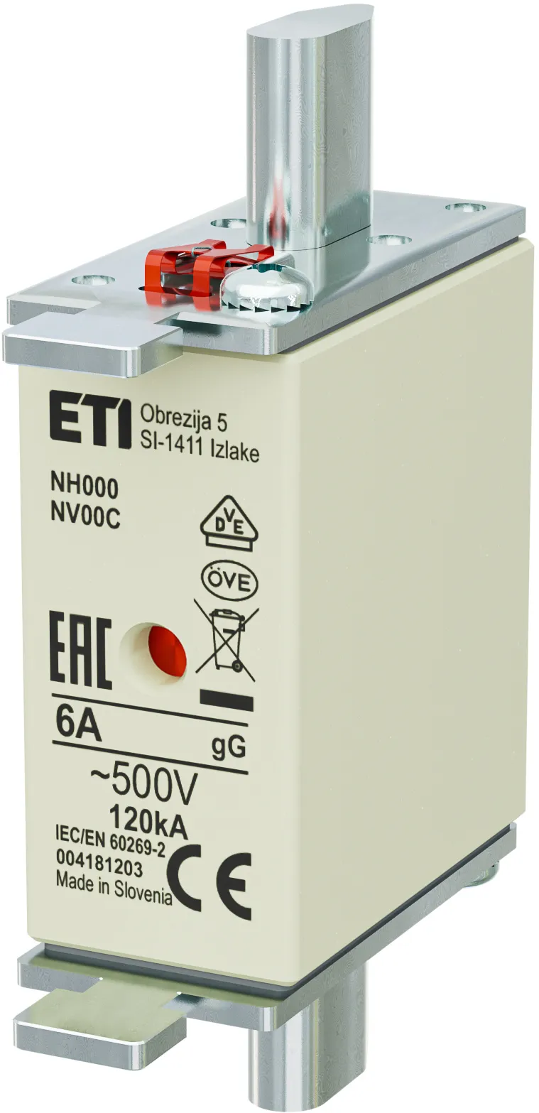 Fuse link NH000 gG 6A/500V 004181203
