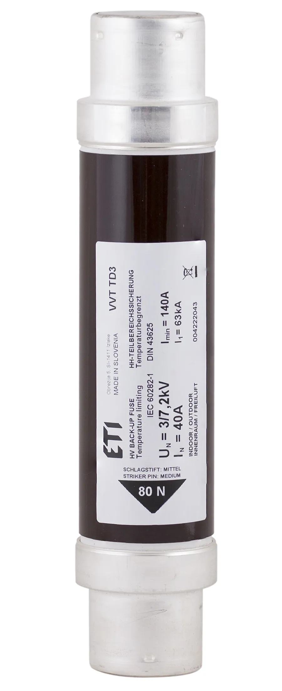 Fuse link VVT-D3 7,2kV/4A 004222004