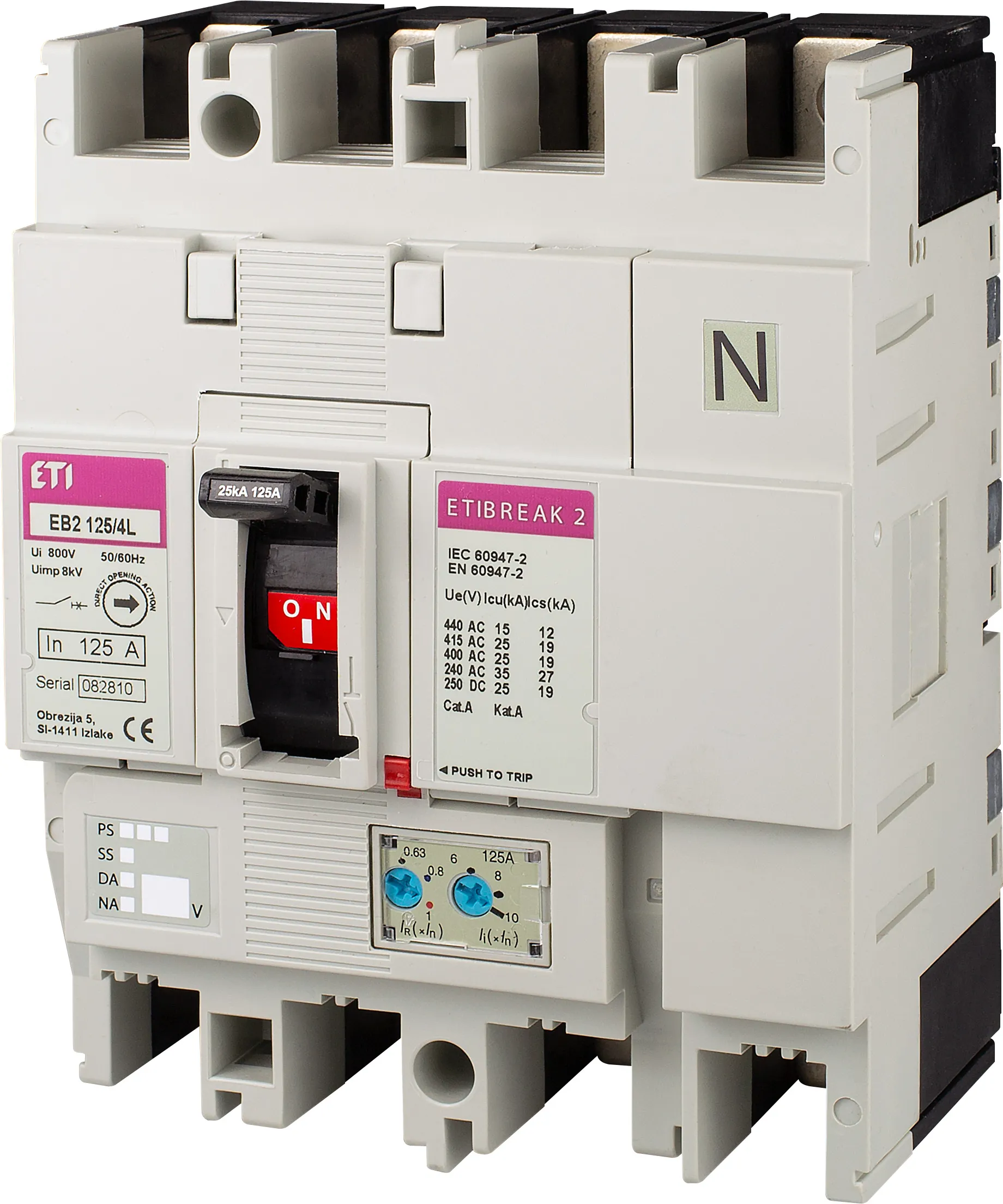 Molded Case Circuit Breaker EB2 125/4S 100A 4p 004671051