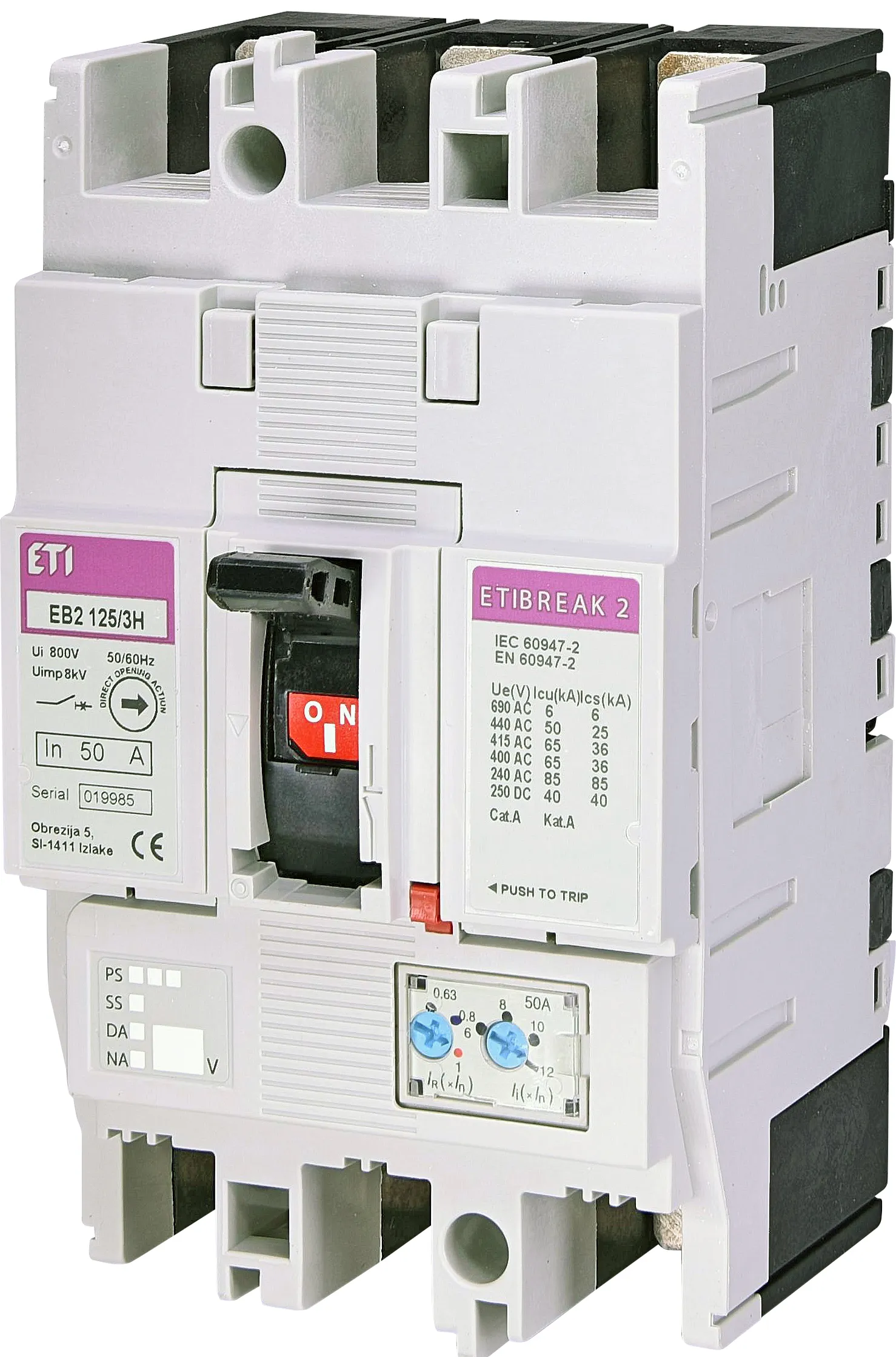 Molded Case Circuit Breaker EB2 125/3H 125A 3p 004672106