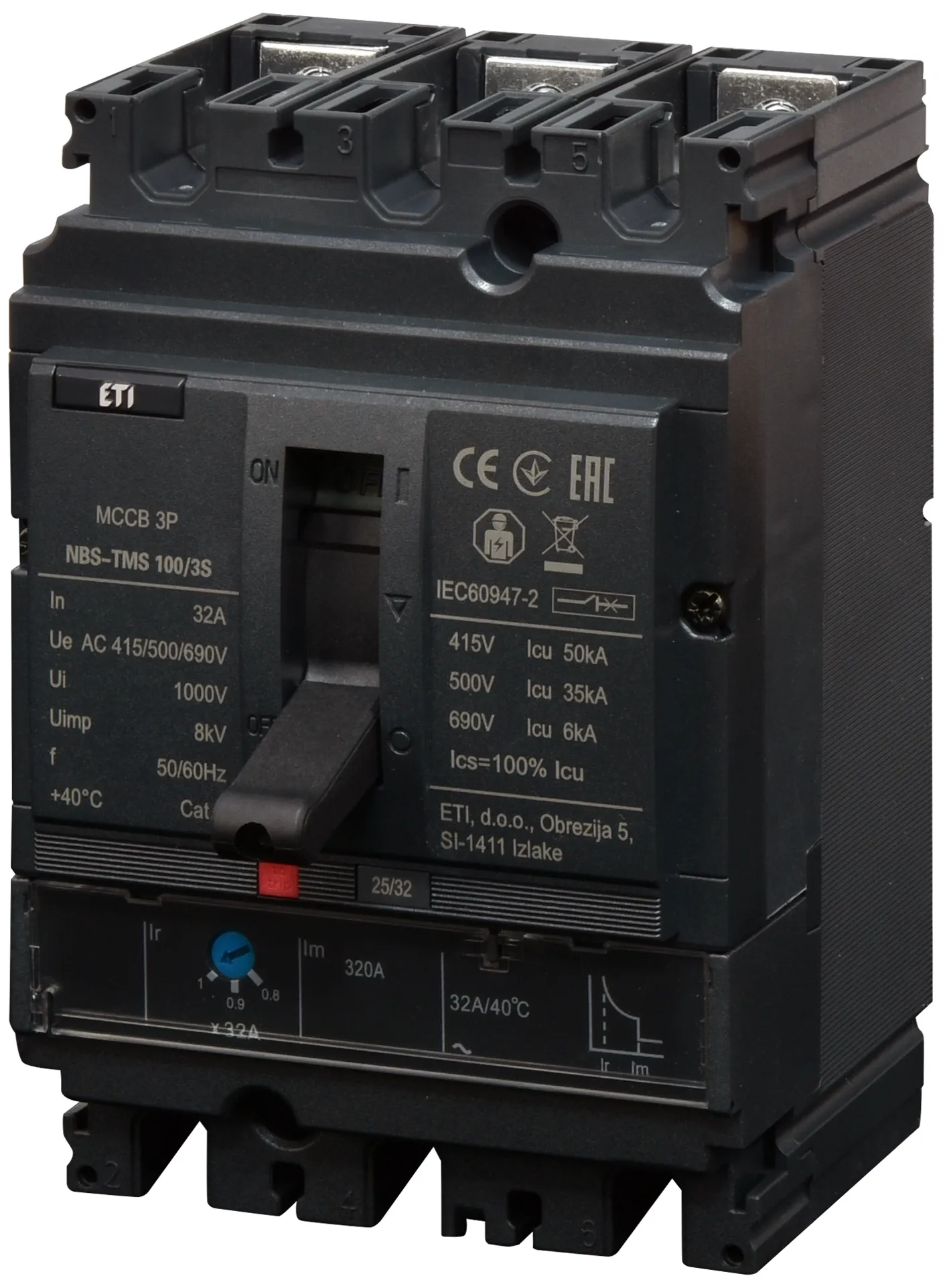 Molded Case Circuit Breaker NBS-TMS 100/3S  32A 3P 004673022